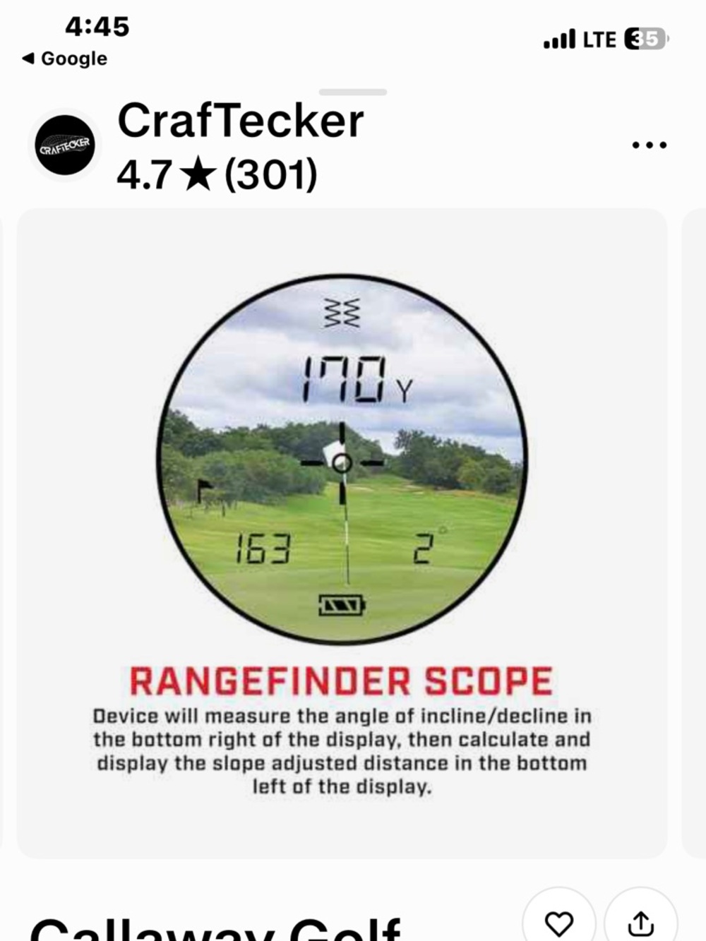 Callaway 300 pro rangefinder - Picture 2 of 3